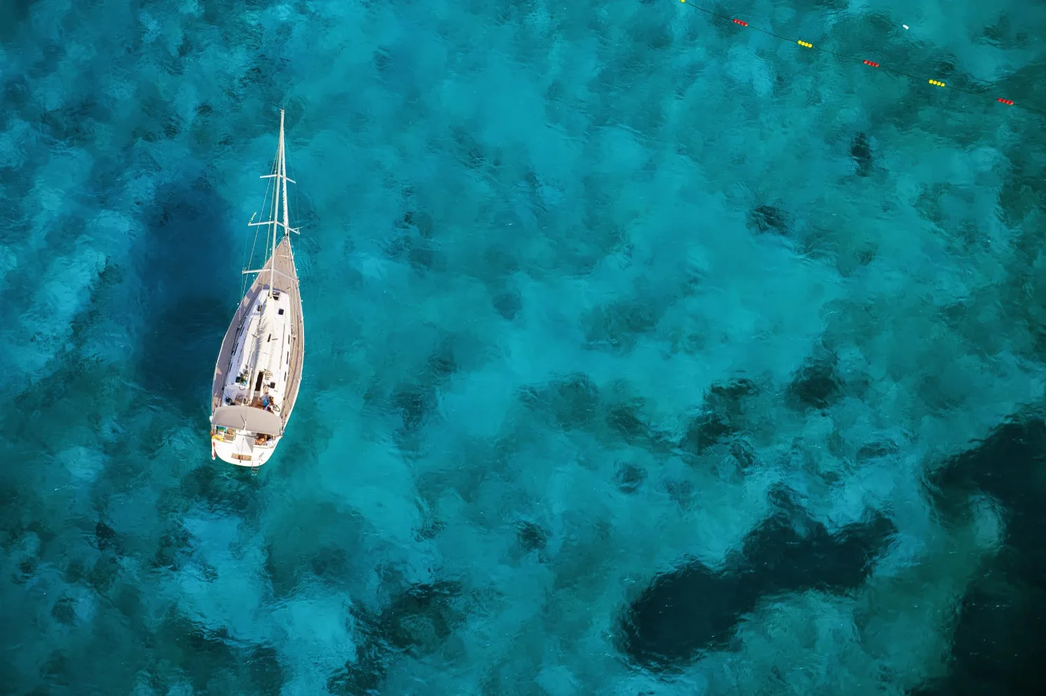 Aerial view of ACE in clear blue Maltese water